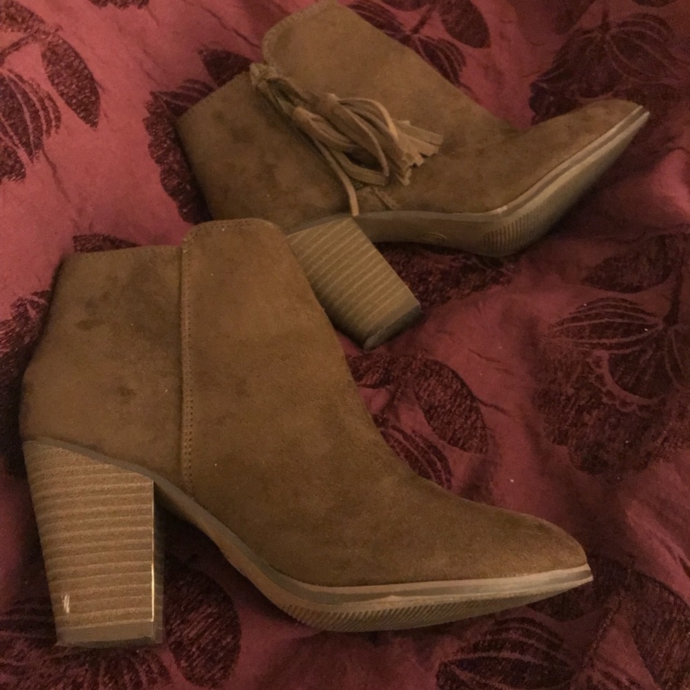 Merona Brown Faux Suede Booties
